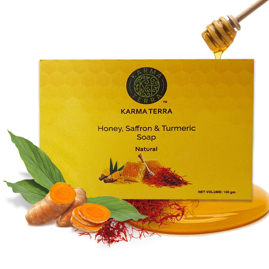 KARMA TERRA Honey, Turmeric, and Saffron Ubtan Nourishing Luxury Bathing Soap